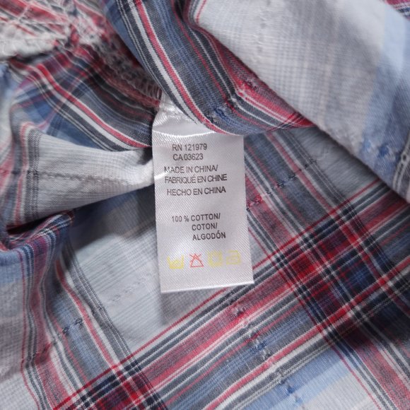 Projek Raw Western Snap Shirt Mens Size Large Long Sleeve Plaid Pockets - Picture 10 of 12